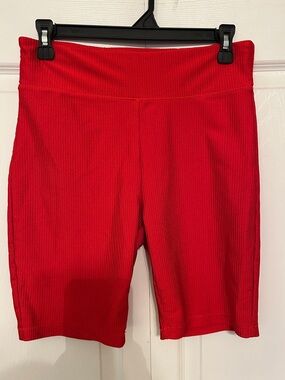 Xersion Women’s Red Ribbed Biker Shorts